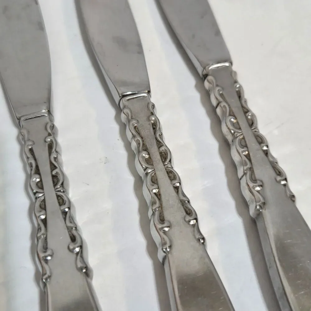 International Lyon Stainless Steel ALHAMBRA Set of 6 dinner knives MCM Comb Ship